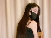 Asiatique Skinny Masques Fille Gode Masturbation